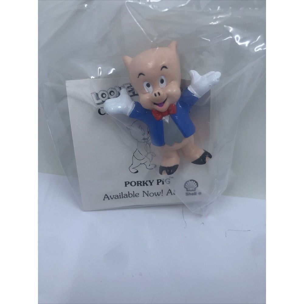 Looney Tunes Characters At Shell Gas Premium Porky Pig Toy . Sealed. Vintage